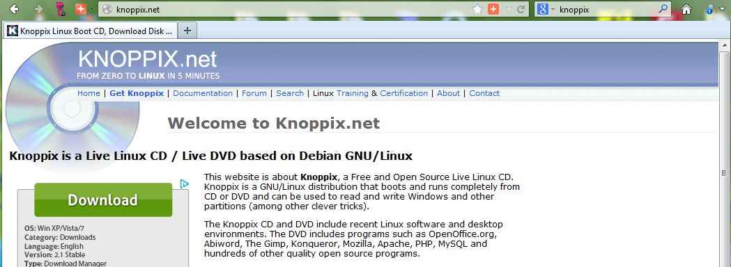 knoppix boot only iso 9001
